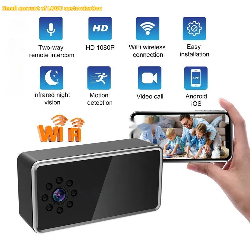 HD Z21 wireless surveillance camera measuring 11.8x6x3.6cm with night vision and alarm detection