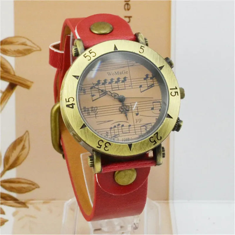 Men's watch with musical note design in multiple colour options