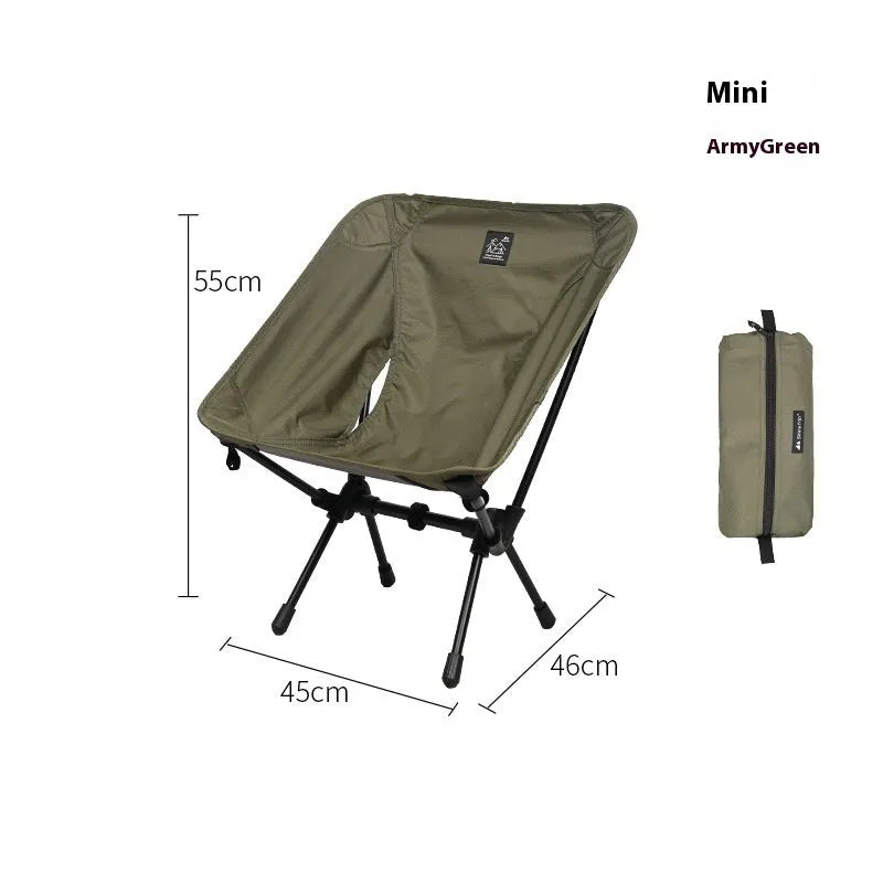 Aluminium alloy folding moon chair in outdoor setting with Oxford cloth seat