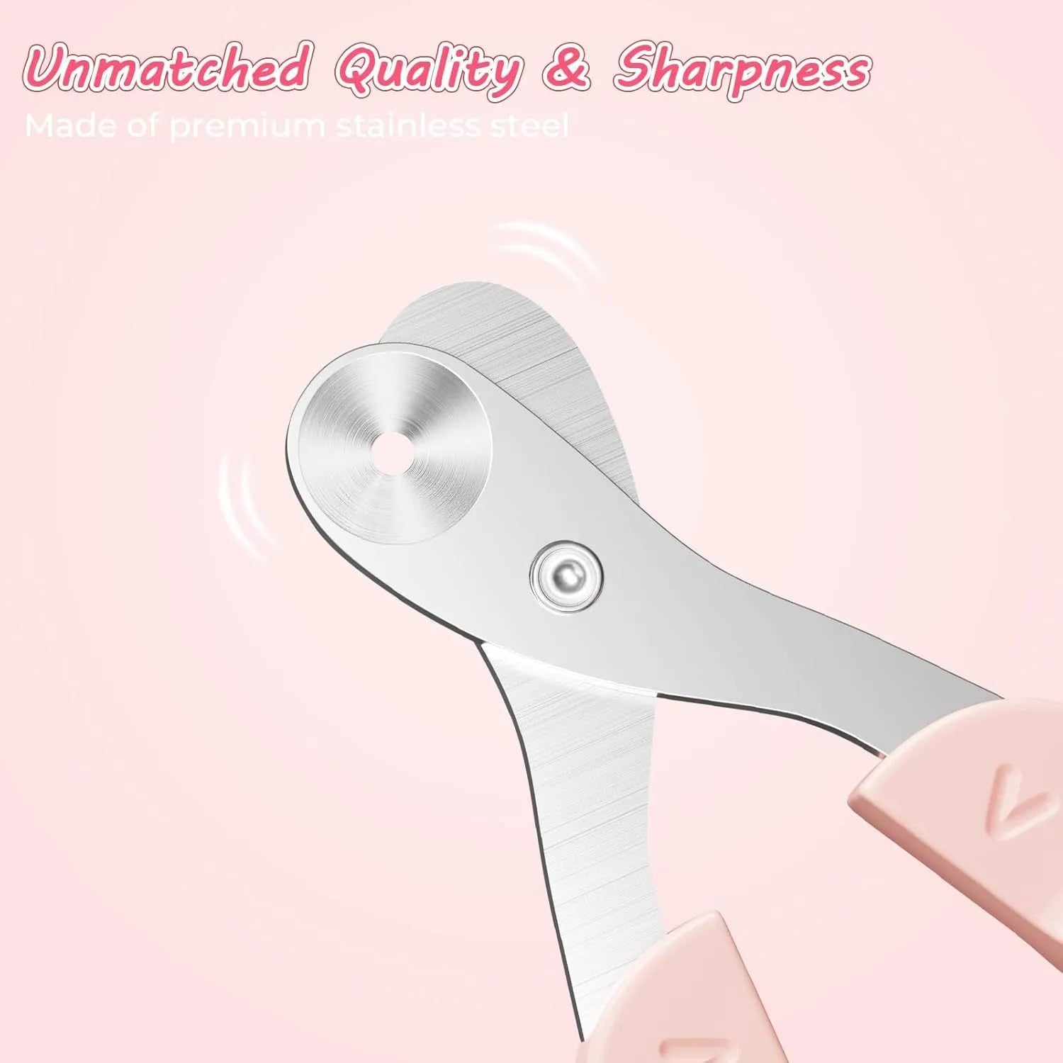 Cat nail clipper with positioning hole and non-slip handle in blue colour