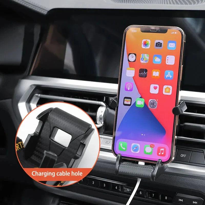 Adjustable Air Vent Car Phone Holder with 360° Rotation - Secure, Noise-Free Design for Distraction-Free Driving