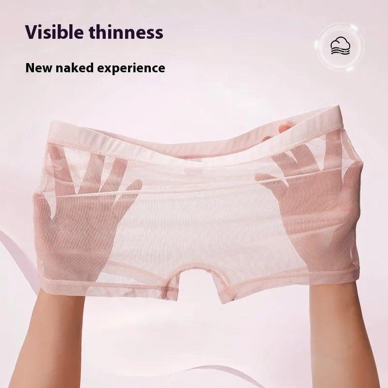 Men's low waist mesh boxer briefs in various colours on a white background.