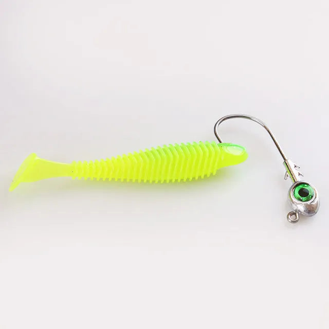 Cambrian Big Eye Fish Head Jig Hook with large painted eye in white, red, or green on a lead head, 5-14g