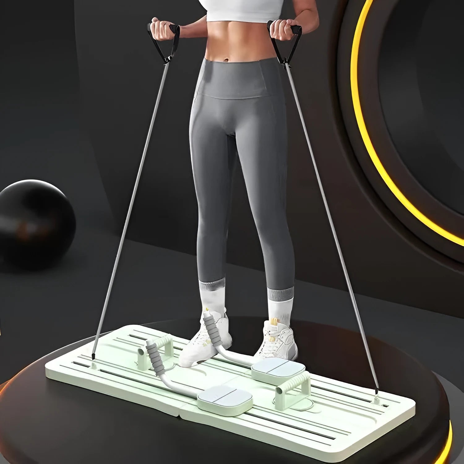 Purple foldable PP plastic belly panel fitness board for core exercises
