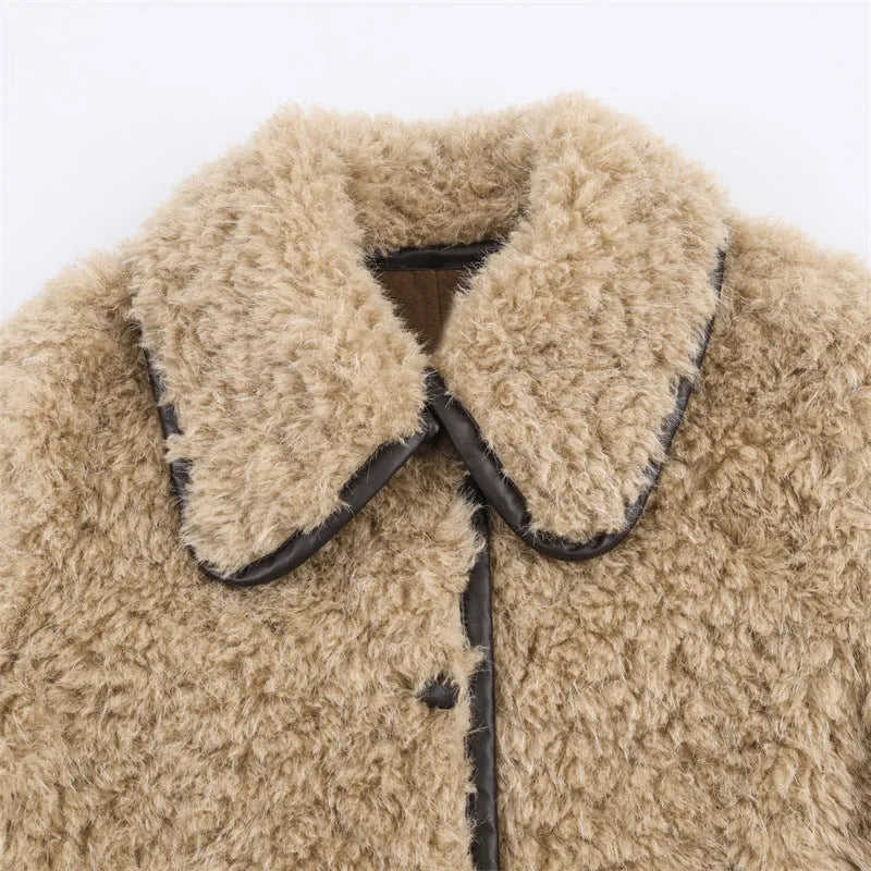 Women's khaki long overcoat, spandex main fabric, general version, elegant style, sizes XS to L