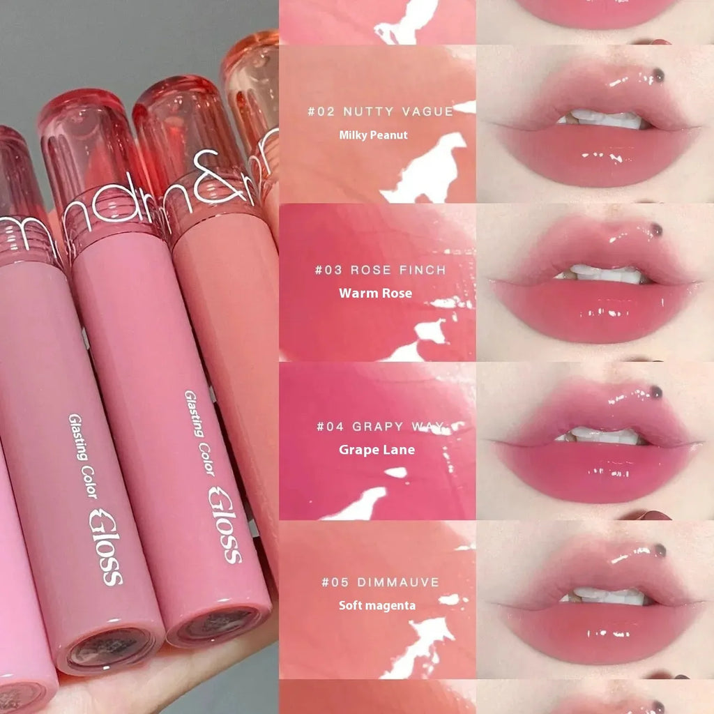 Water light mirror no stain lip gloss in 4G standard size, available in six colours including 01 Peony Ballet