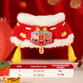 Red New Year pet scarf collar for cats and dogs in Lion Dance Blessing, Nian Beast, Peace and joy, and Red lion styles, sizes S and M.