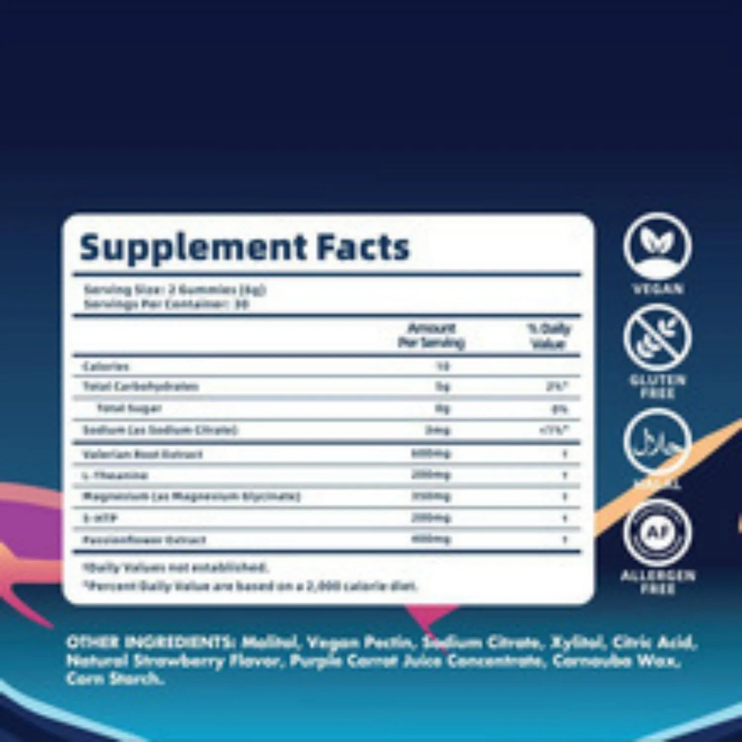 Pack of 60 melatonin gummy capsules for room temperature storage.
