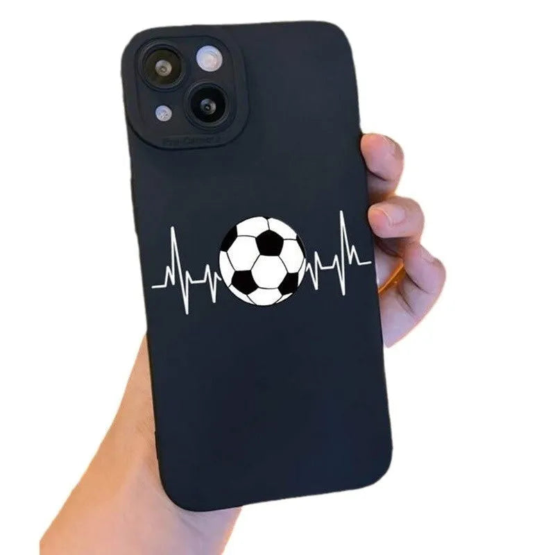 Pupil Black KT523 football printed TPU phone case back cover for iPhone
