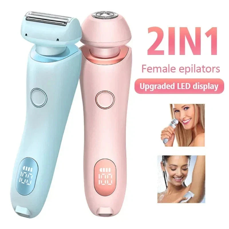 2-in-1 Electric Women's Shaver with Trimmer for Body, Face and Bikini Area