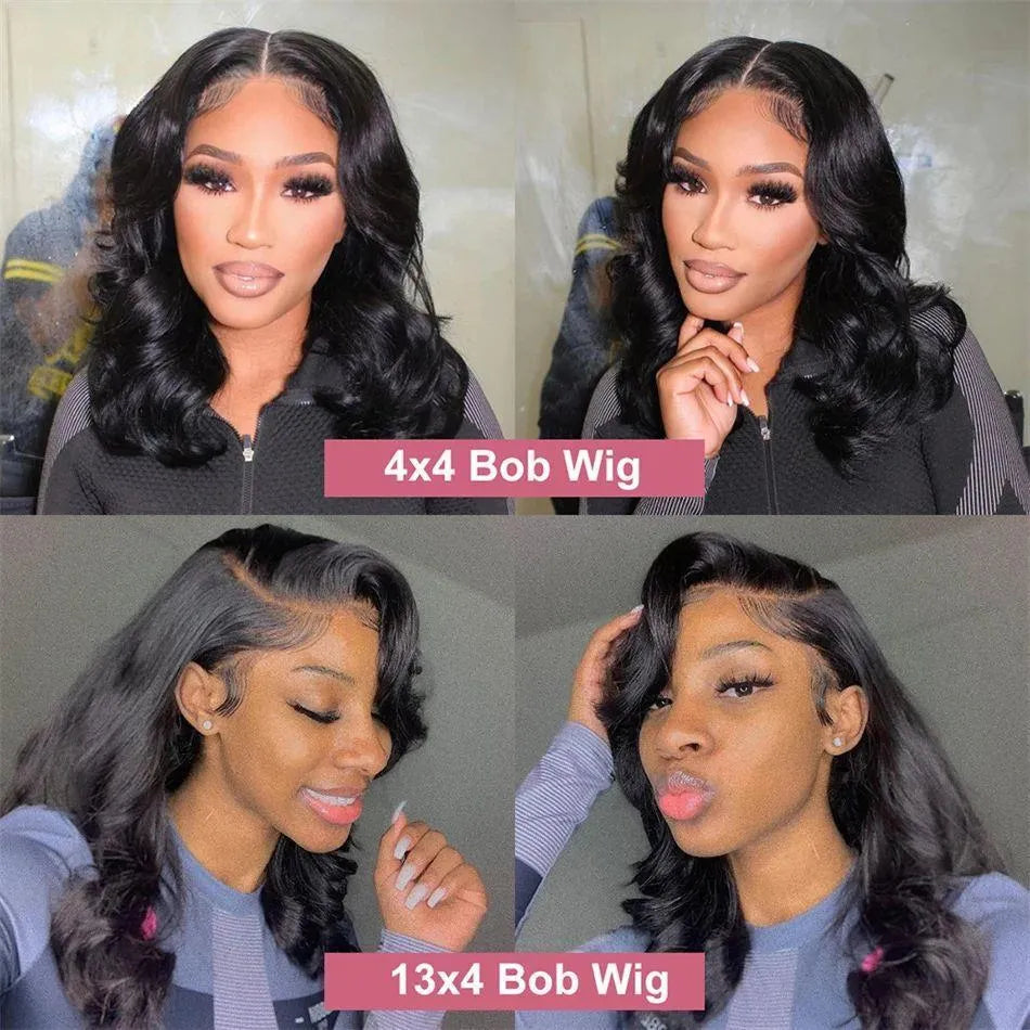 Women's black solid colour transparent lace forehead wig with short curly hair