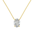 Sterling silver necklace with geometric oval ice flower pendant in platinum or gold finish