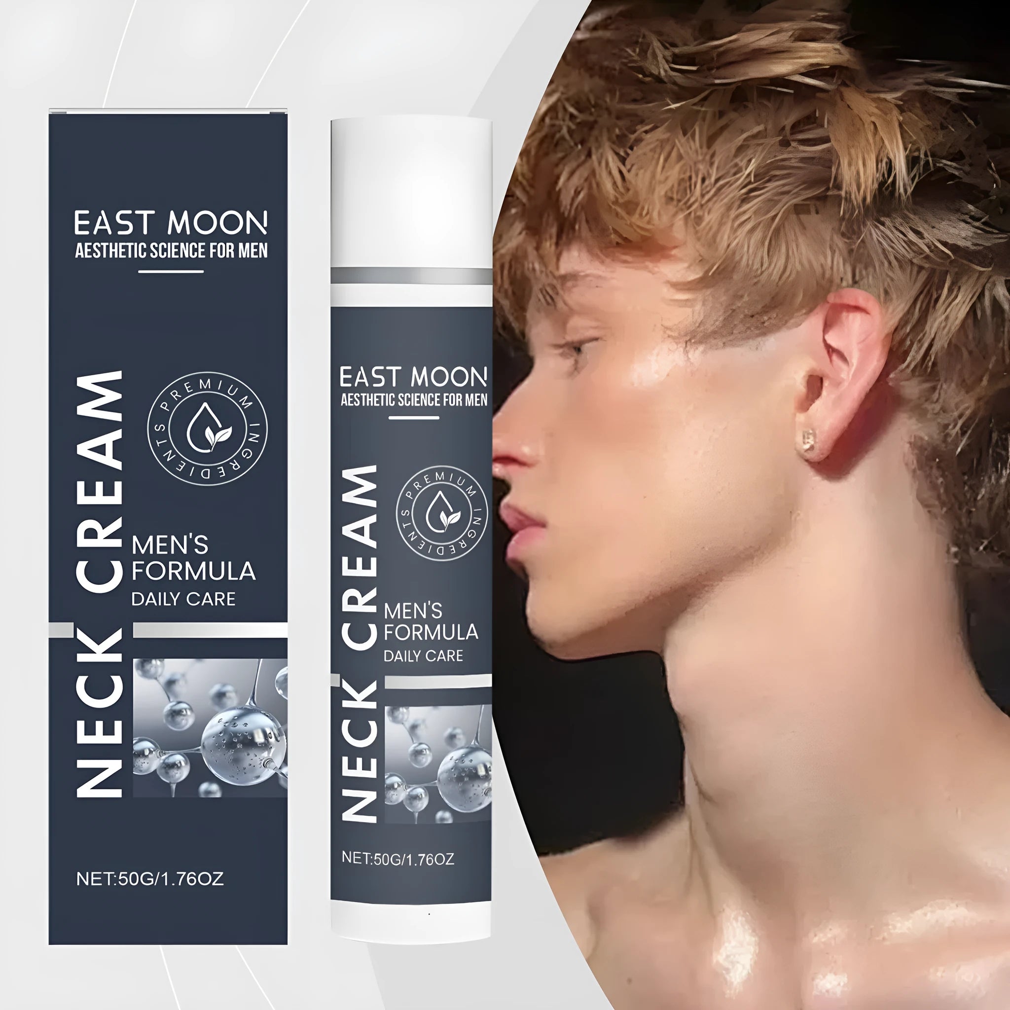 50g jar of men's neck stretch cream with collagen and retinol