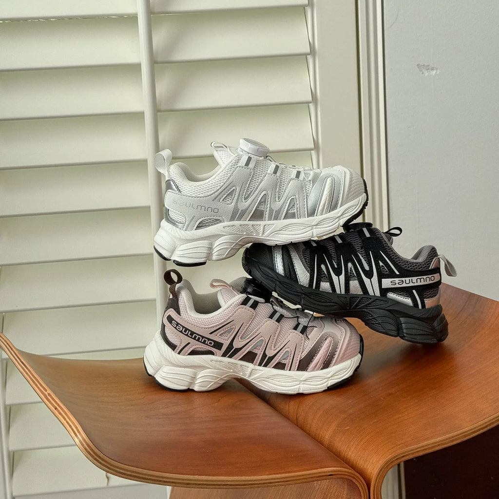 PU leather mesh casual shoes in black, beige or pink colours