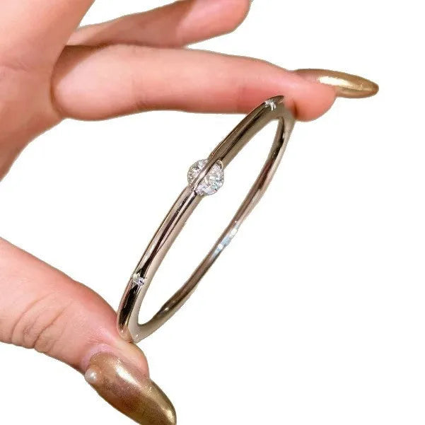 Universe Star Rotation high sense niche bracelet, copper alloy electroplated gold finish with planet design