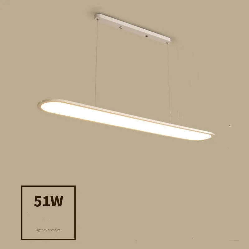 Modern strip bar LED pendant chandelier with iron lampshade, PMMA shade, white or black, fish shape