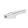 Manual garlic press in white, green, or orange with stainless steel plate and ABS handle.