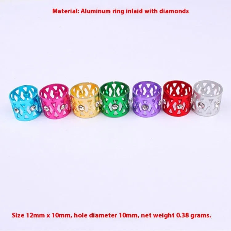 Aluminium wig decoration hair ring in seven colours with crown and heart shapes