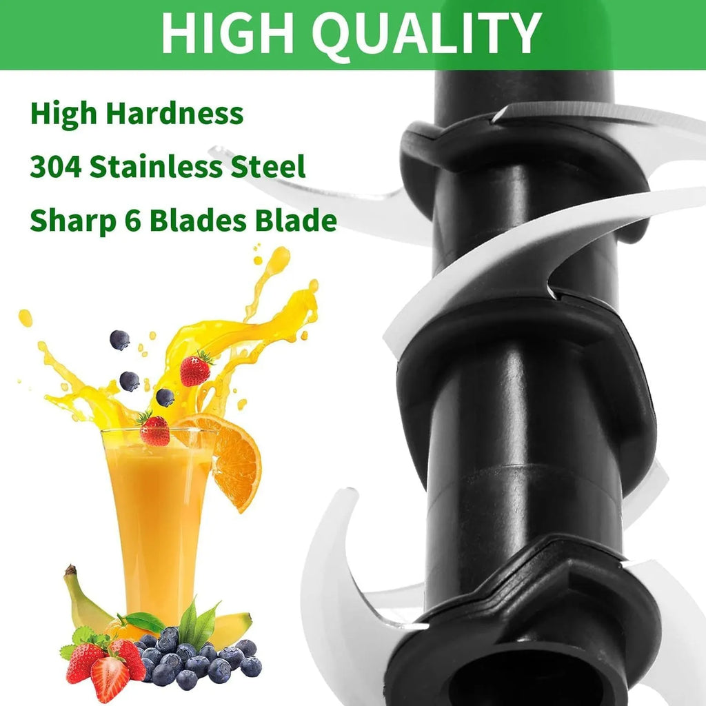 Stainless steel six-stack juicer blade replacement part on a white background.