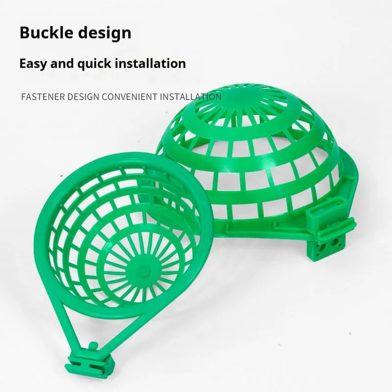 Green plastic large bird nest with split design on clean background