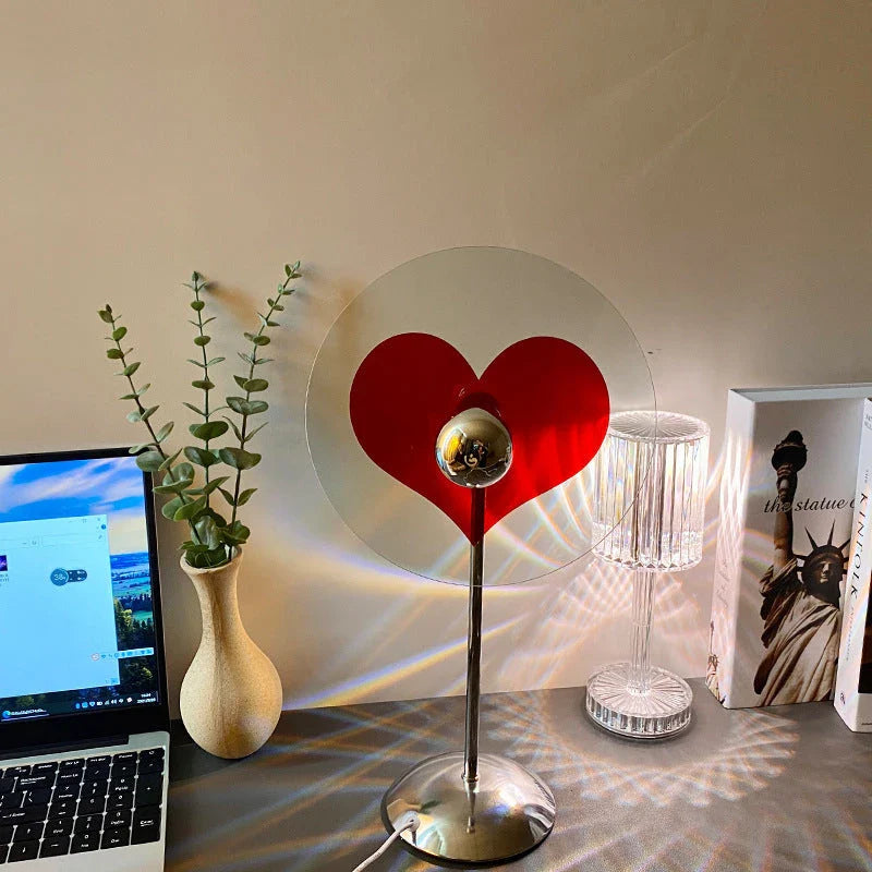 Elegant Bauhaus-inspired USB table lamp with cracked glass shade, creating a warm and cozy atmosphere in the bedroom