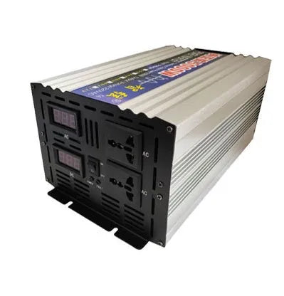 Pure sine wave inverter 4000W 12V to 220V with dual digital display and aluminium casing
