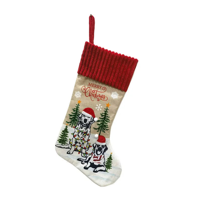 Cloth Christmas tree pendant ornament with pastoral American style decoration measuring 46x28cm