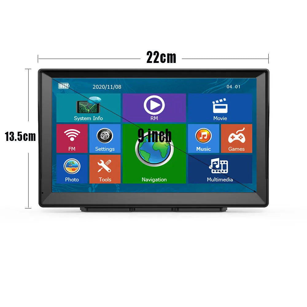 9-inch external portable GPS navigator with large screen and voice navigation for cars and trucks