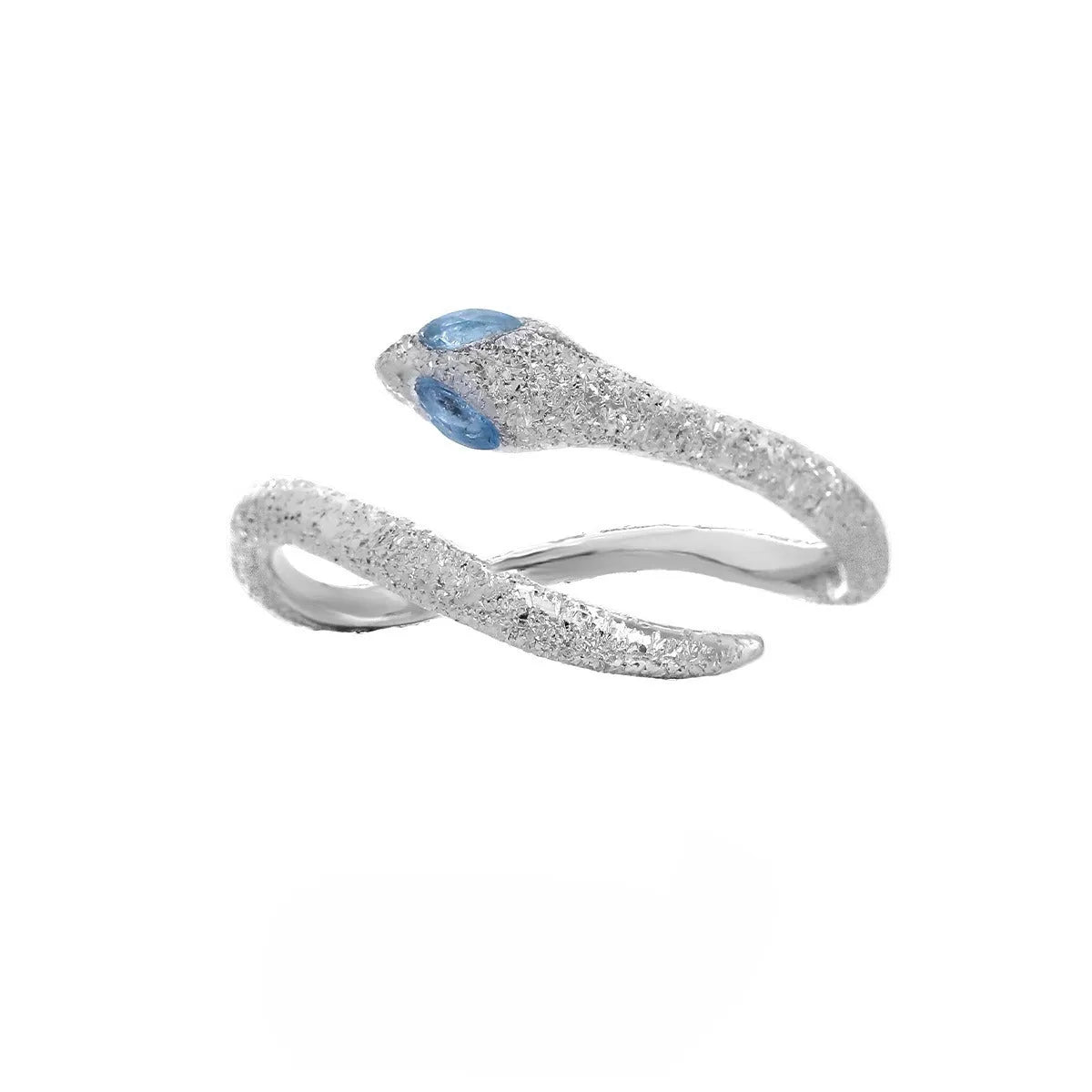 Cool Style adjustable opening snake zodiac ring in platinum silver tone
