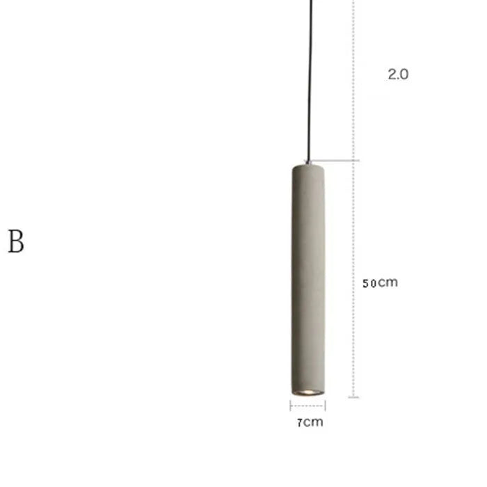 Concrete rod chandelier with adjustable cable and marble pendant body in four finish options