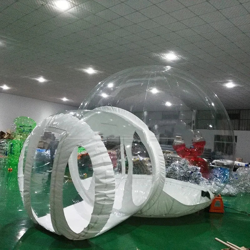 Outdoor inflatable transparent PVC bubble house tent 3m diameter blue with blower