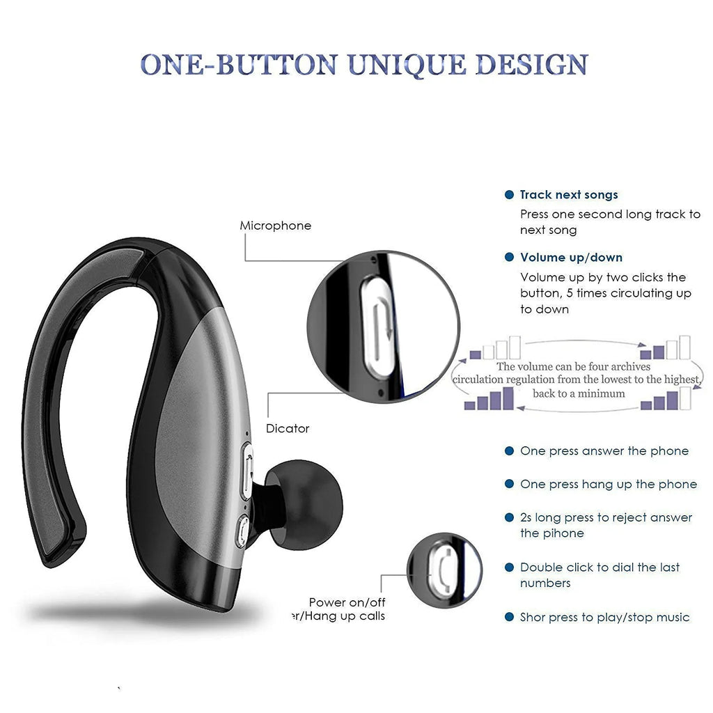 Arealer X16 wireless stereo Bluetooth in-ear headphone with earhook design in white gold