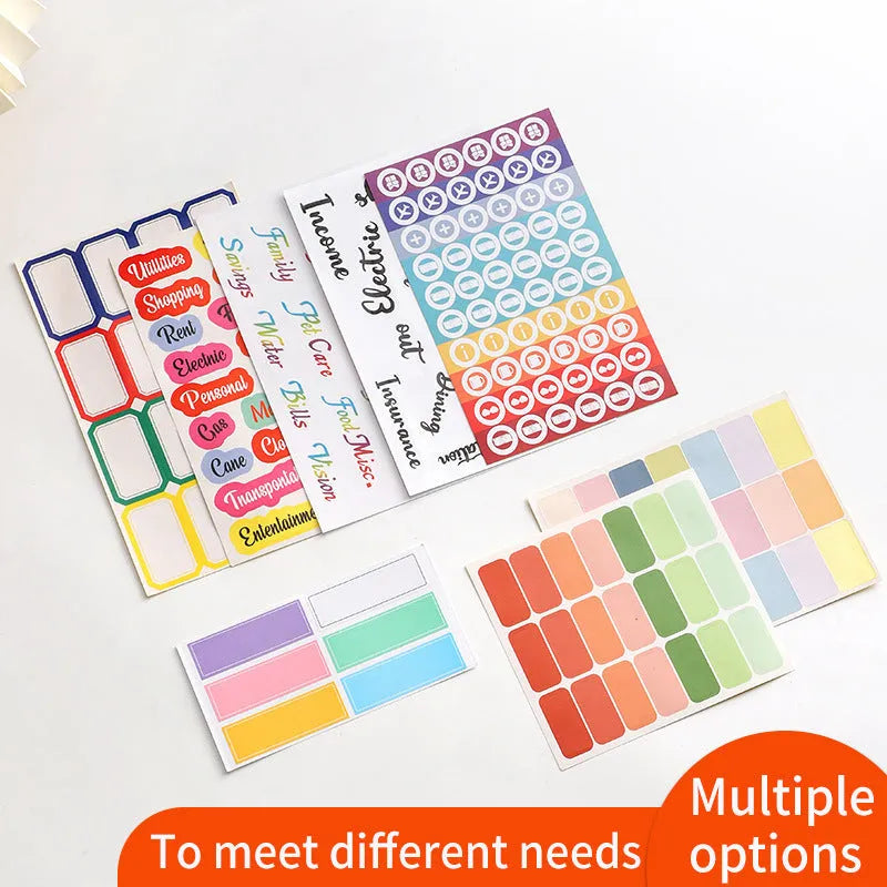 Handwritten label stickers in white German colour with grid designs and adhesive backing