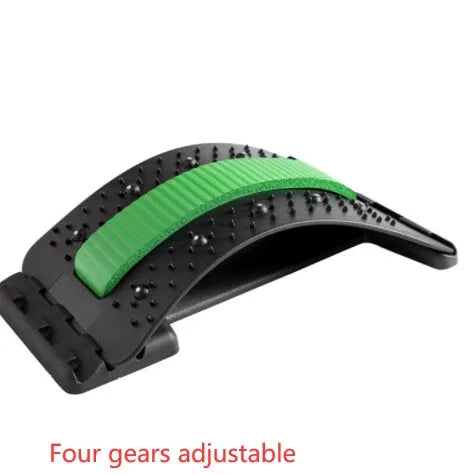 Adjustable back stretcher massager for waist back neck pain relief with multiple therapy modes