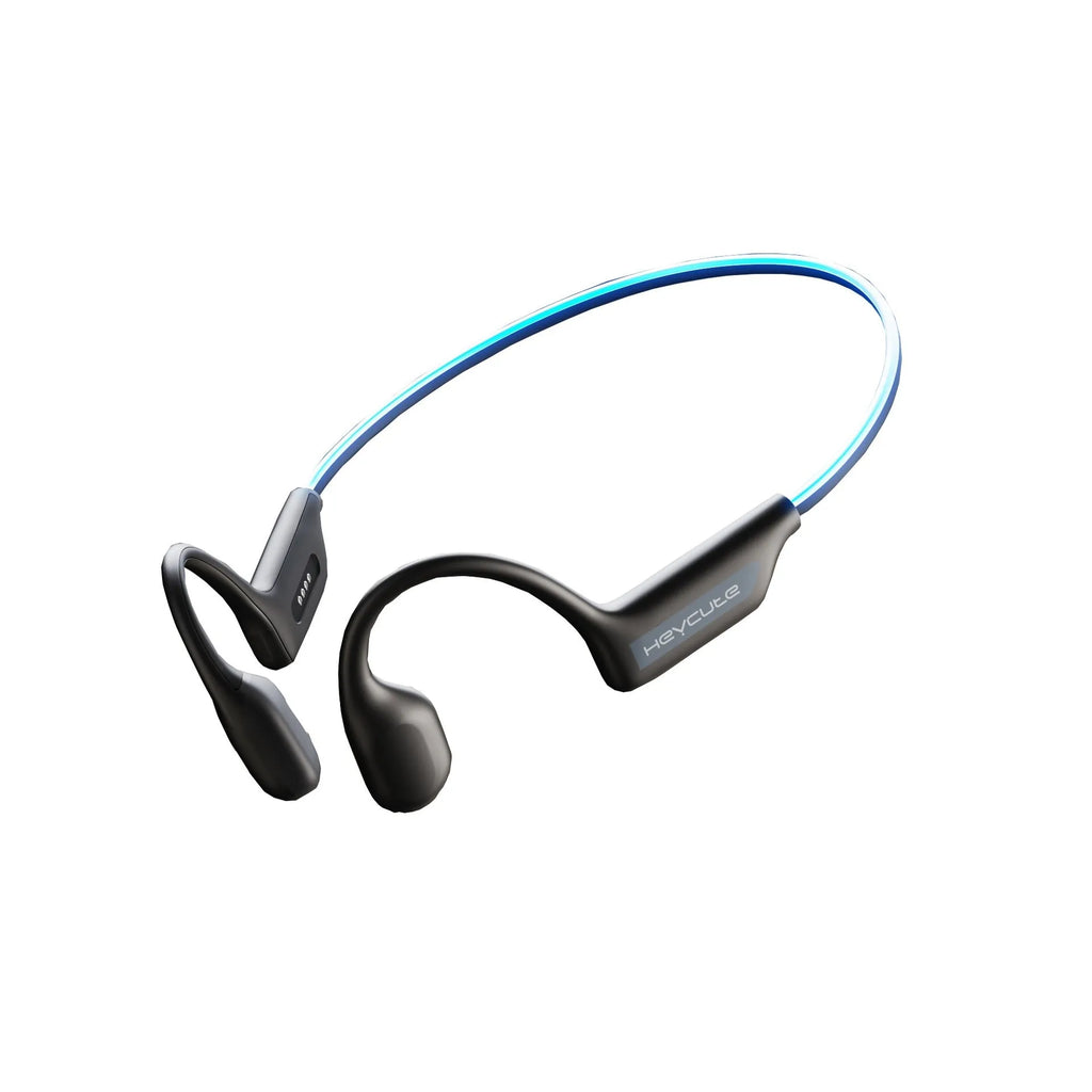 Classic Black sports neck hanging waterproof bone conduction Bluetooth earphones on running trail
