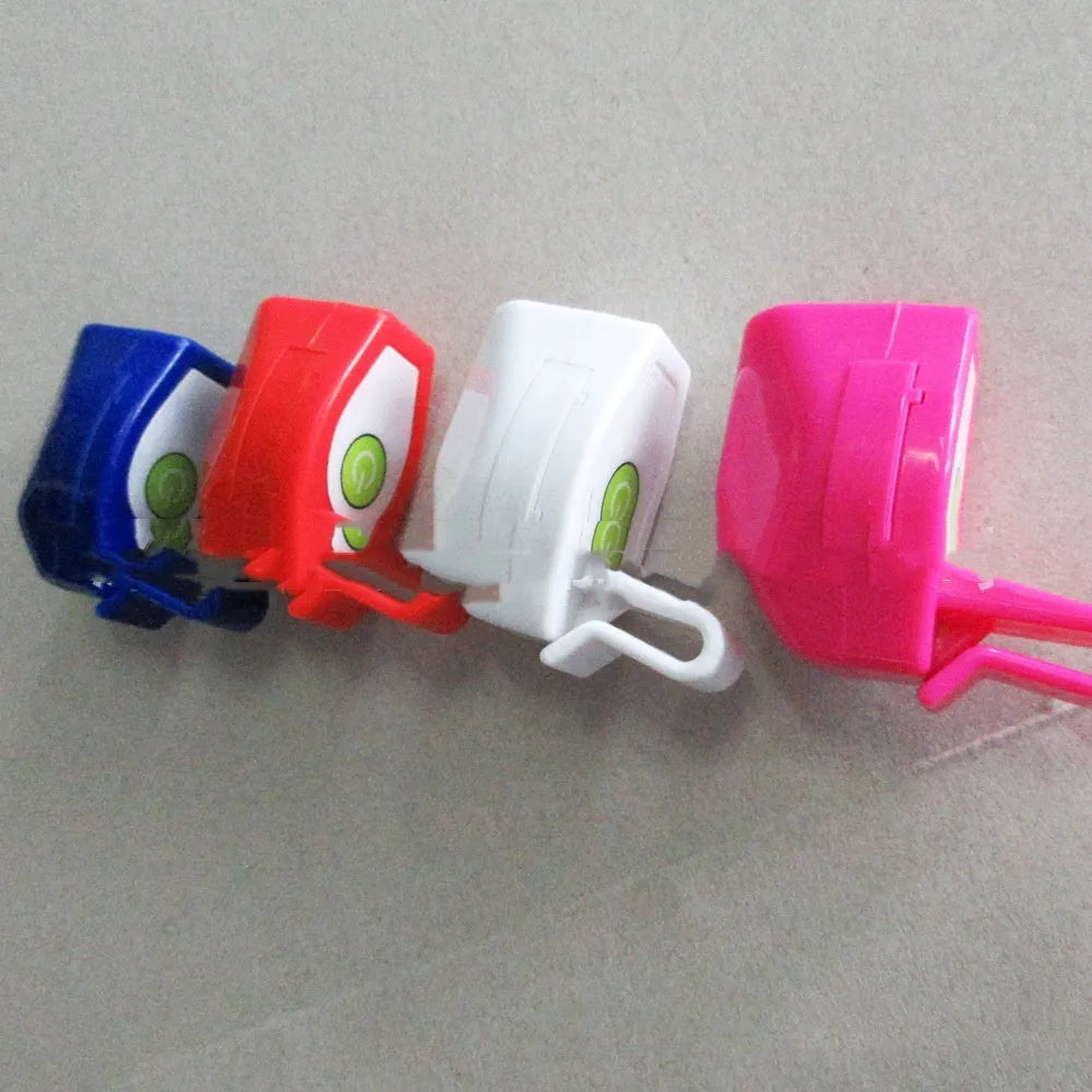 Cat teaser toy with laser light in four colours blue pink red white plastic 42x25x48mm