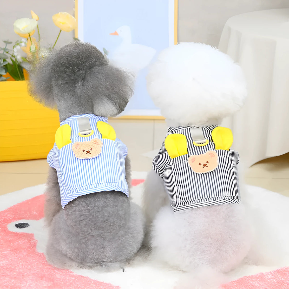 Cotton dog vest in black for small to extra large breeds, casual style