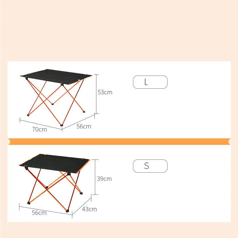 Folding aluminium alloy chairs and table set in small and large sizes, showing folded and unfolded positions