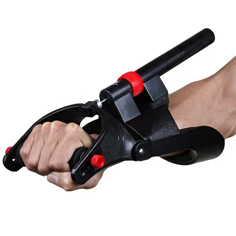 Adjustable hand grip exerciser trainer in spring steel, 31.5cm by 12.5cm by 17cm, for forearm wrist and finger strength training