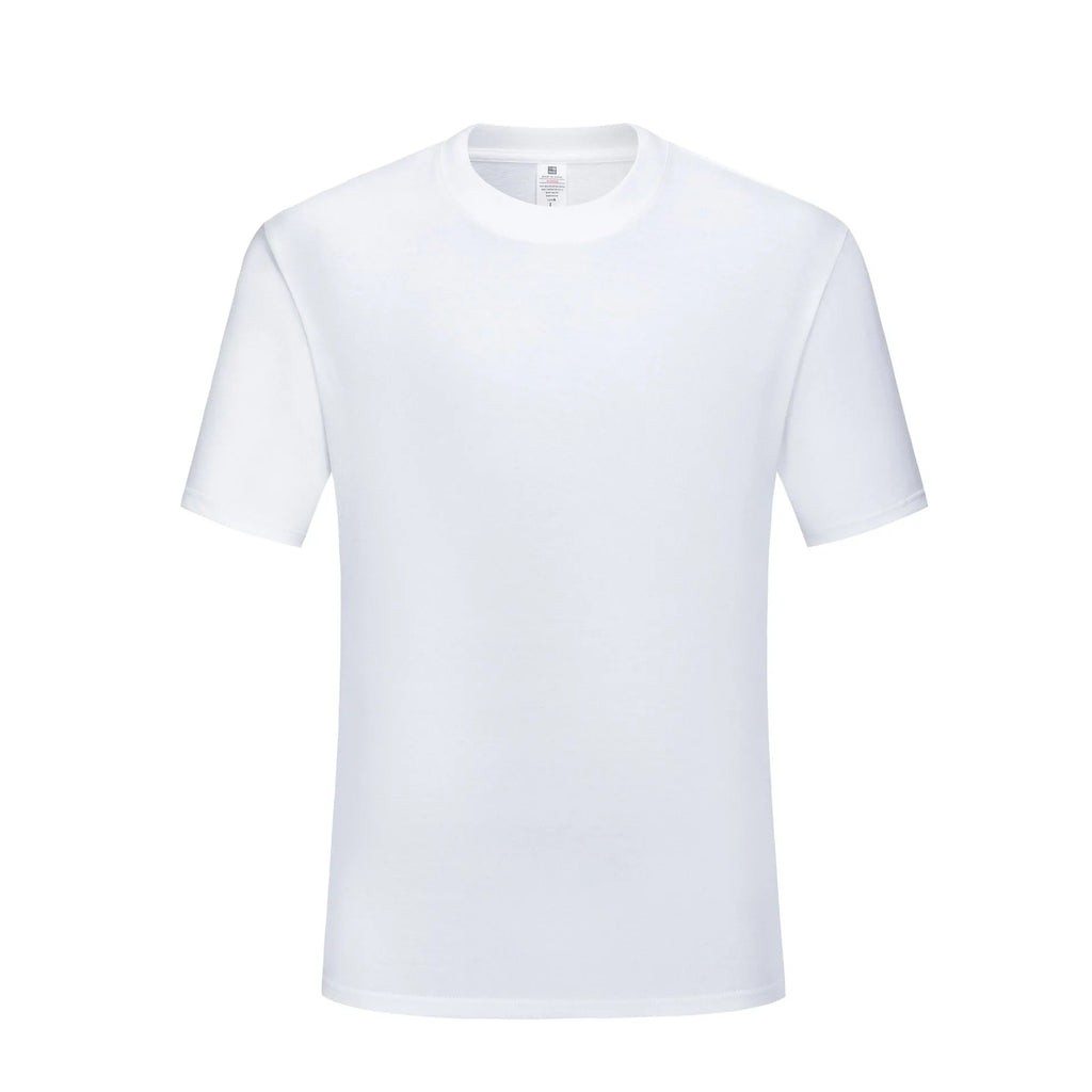 Men's solid black loose-fit pure cotton round neck T-shirt on a hanger.