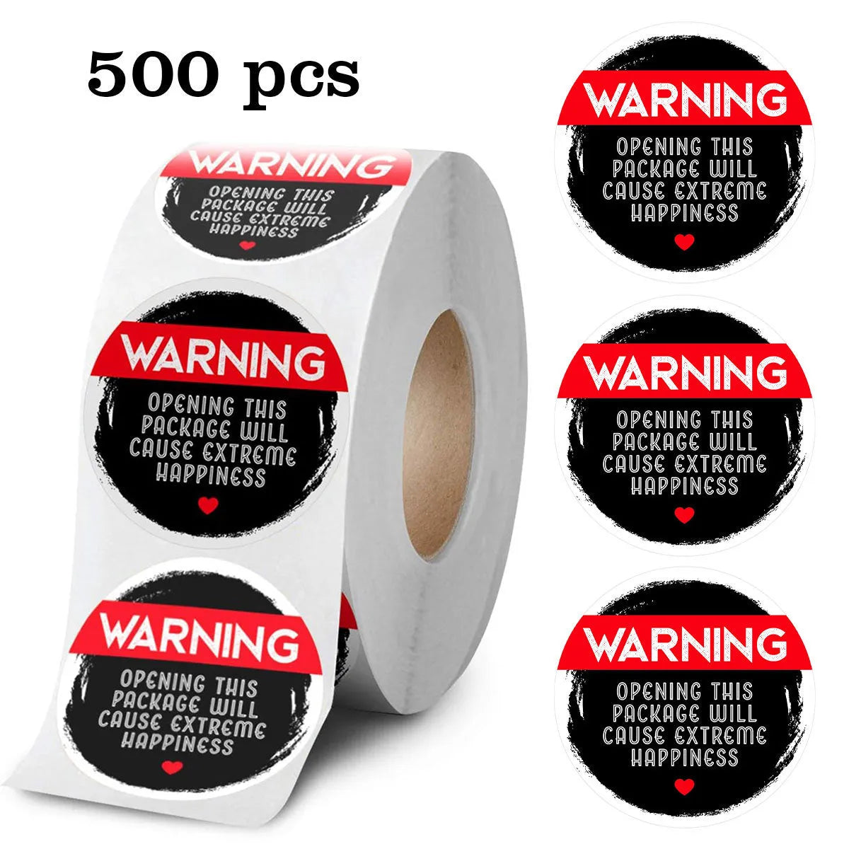 Roll of 500 round PVC self-adhesive sealing stickers 25mm with colour printing decoration