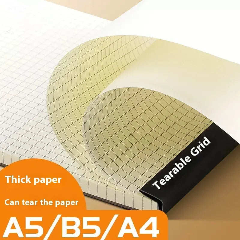 A4 A5 B5 writing pads with blank, grid, and lined rulings, 80 sheets each