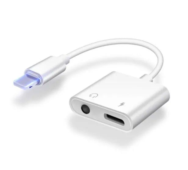 White Lightning to 3.5mm headphone adapter cable for iPhone compatibility