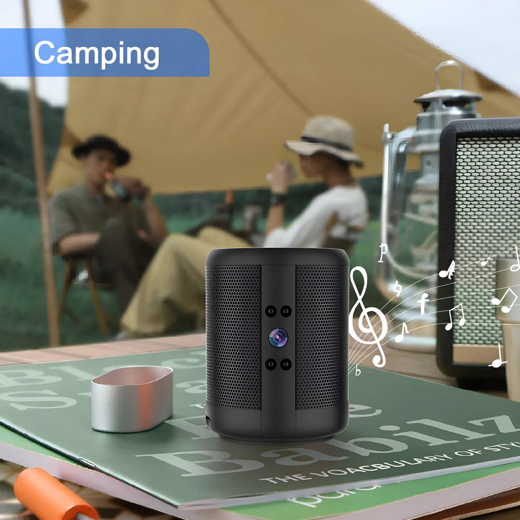 Home smart surveillance camera in black with dual voice and night vision for indoor use