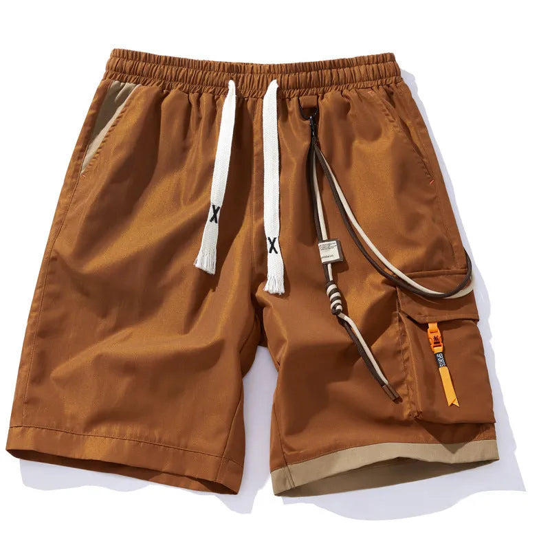 Men's plus size bamboo fibre shorts in loose fit with high waist and cropped length
