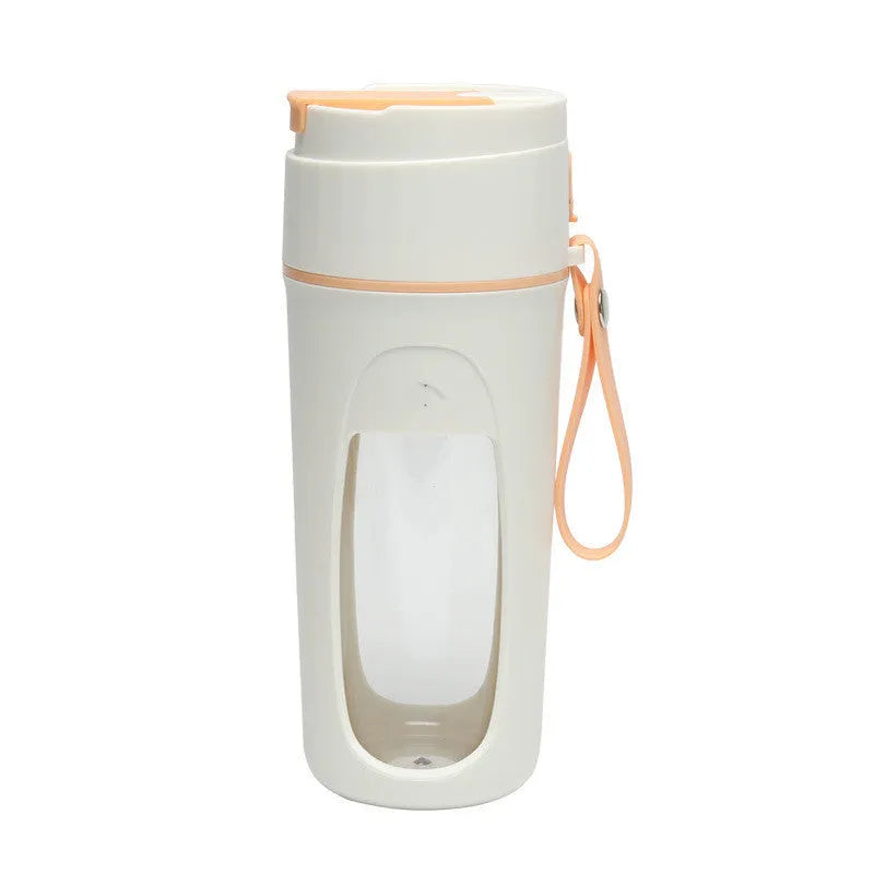 Portable USB electric blender with borosilicate glass liner in fresh orange colour