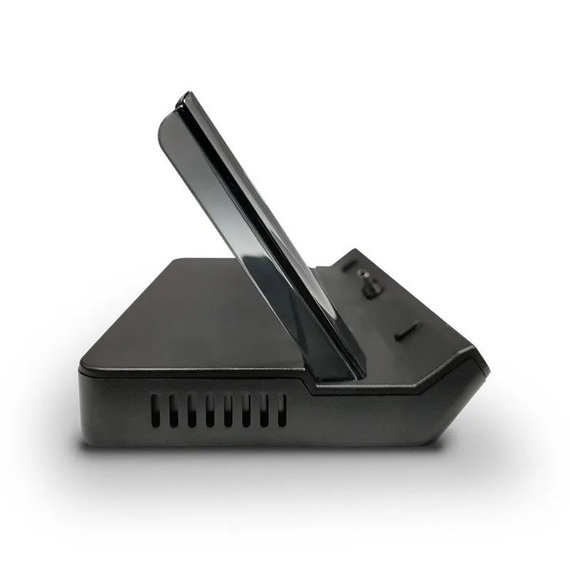 GPD WIN4 handheld gaming console base expander dock in black or silver grey with extra USB, HDMI, and Ethernet ports.