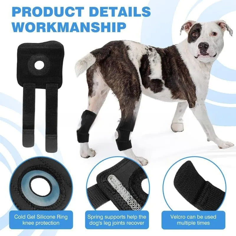 Black polyester dog leg guard wrap for knee injury recovery support