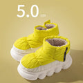 Unisex winter ankle shoes with down cloth upper and EVA sole, flat heel, round toe, in sizes 36-45