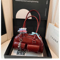 Retro PU leather women's pillow handbag with double shoulder straps in black colour